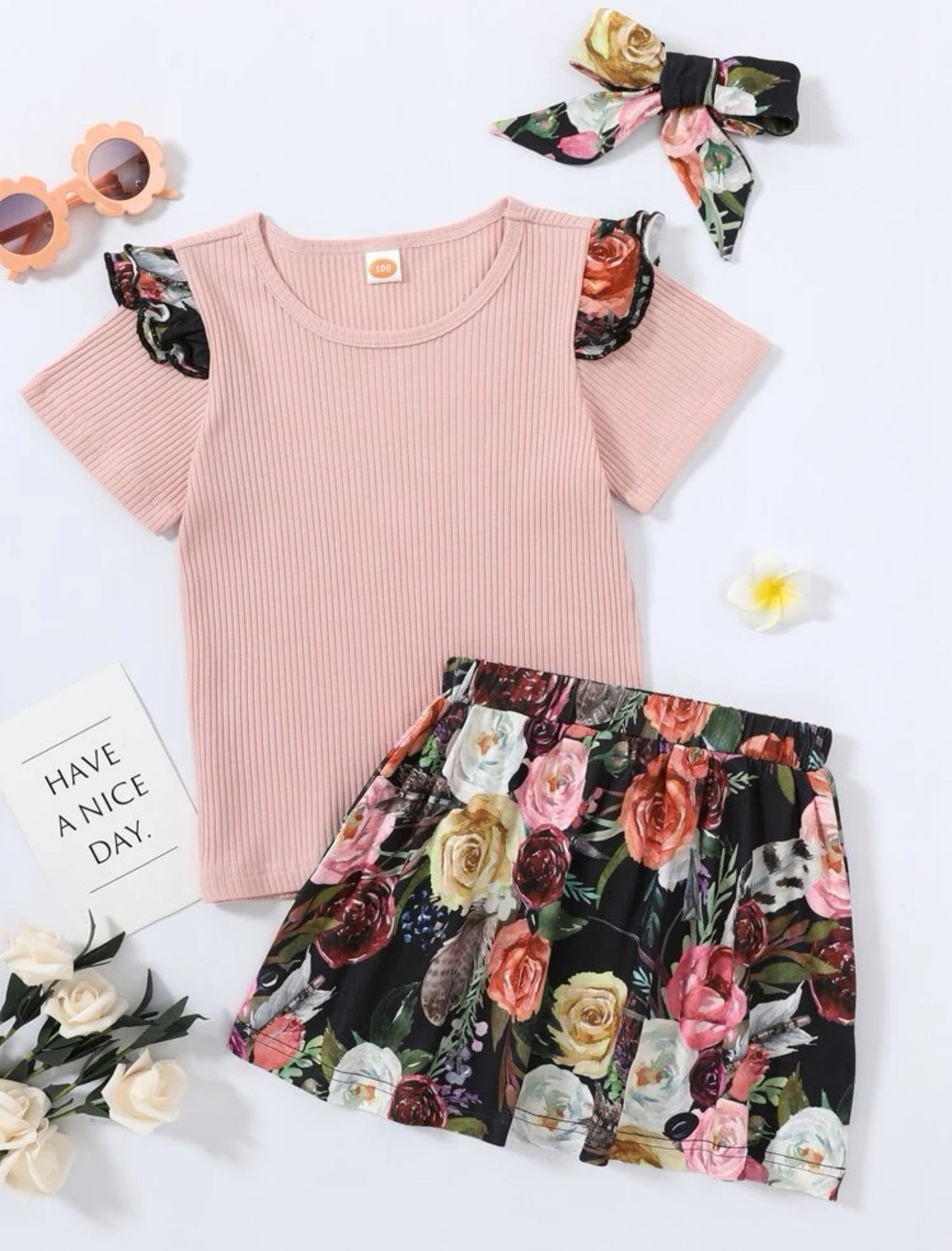 Conjunto + Lazo para niñas de 1-2 / 5-6