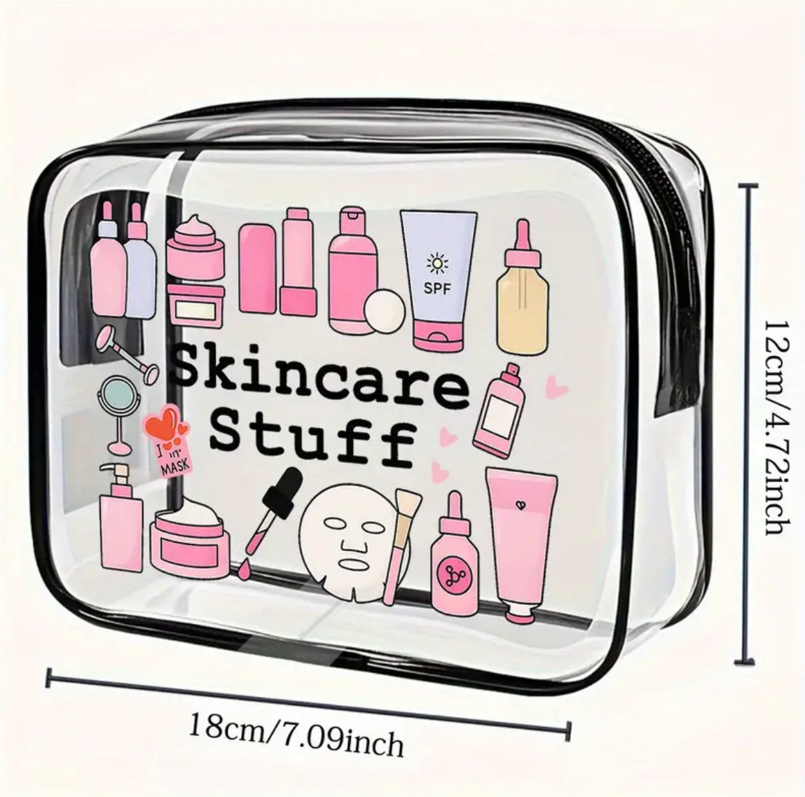 Bolsos plásticos de maquillaje y skincare