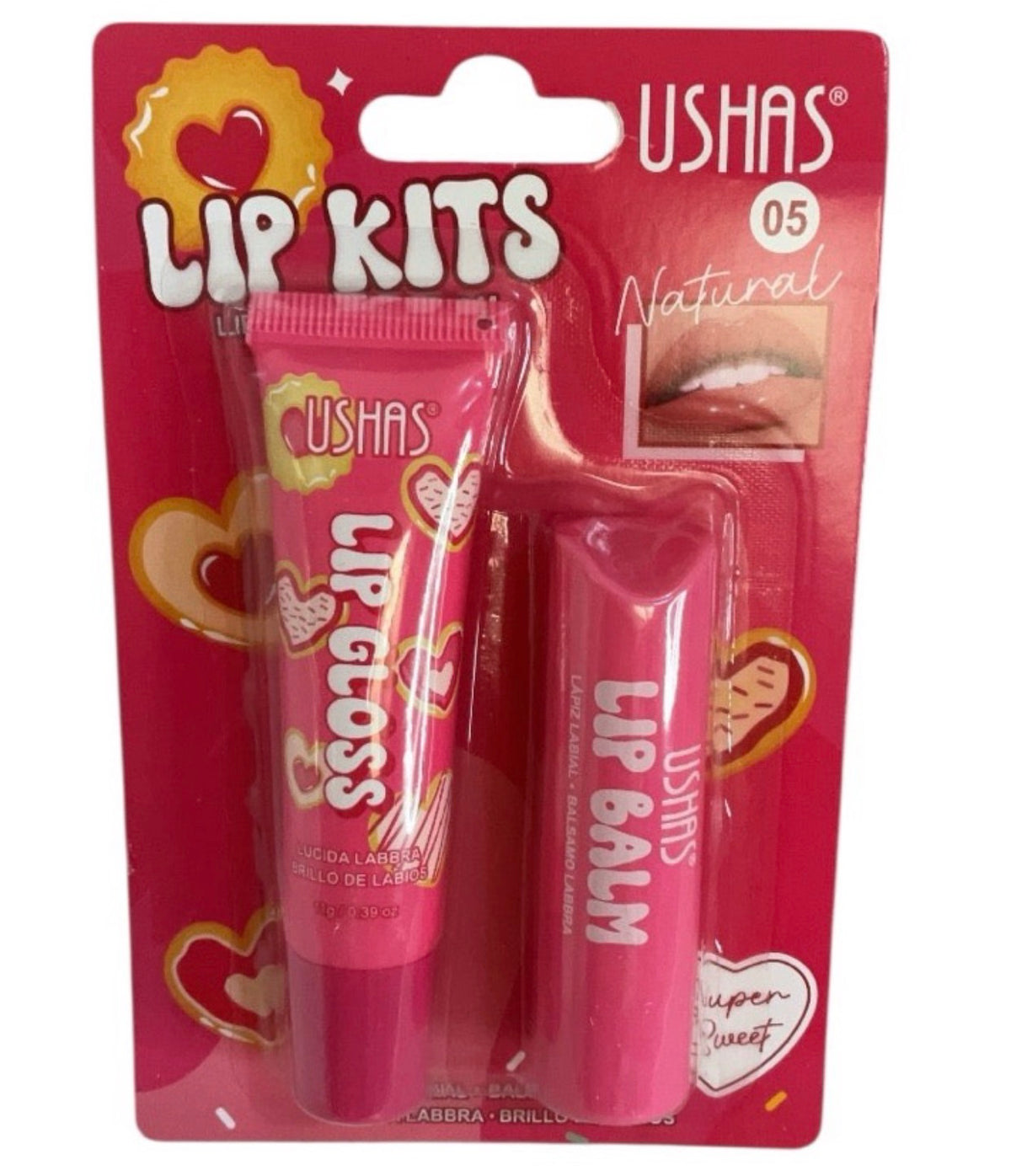 Kit Lip Gloss + Lip Balm Ushas