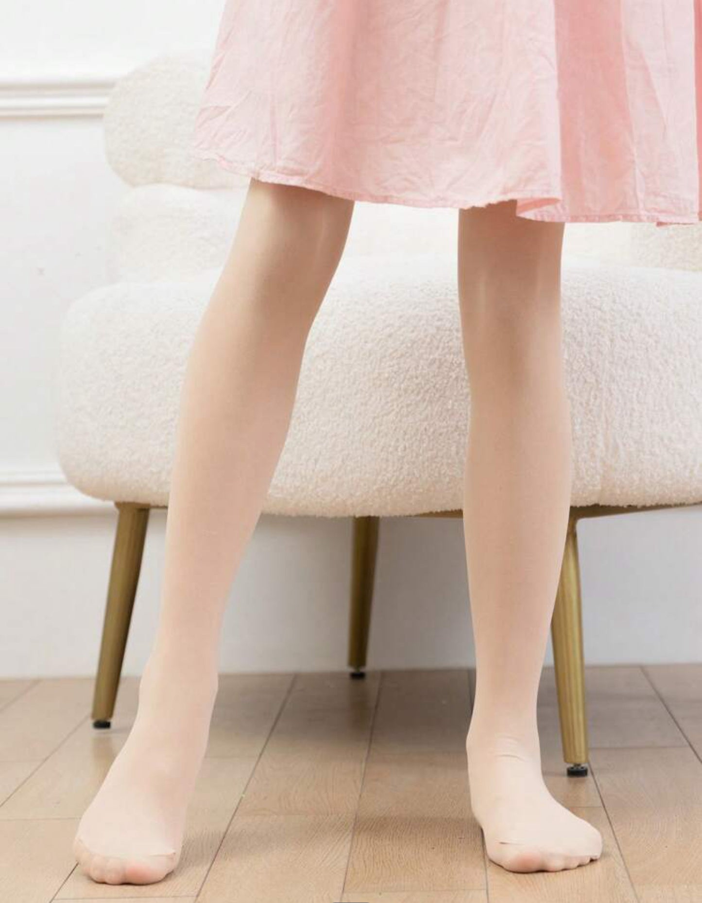 Medias panti beige para niñas de 1-2 años
