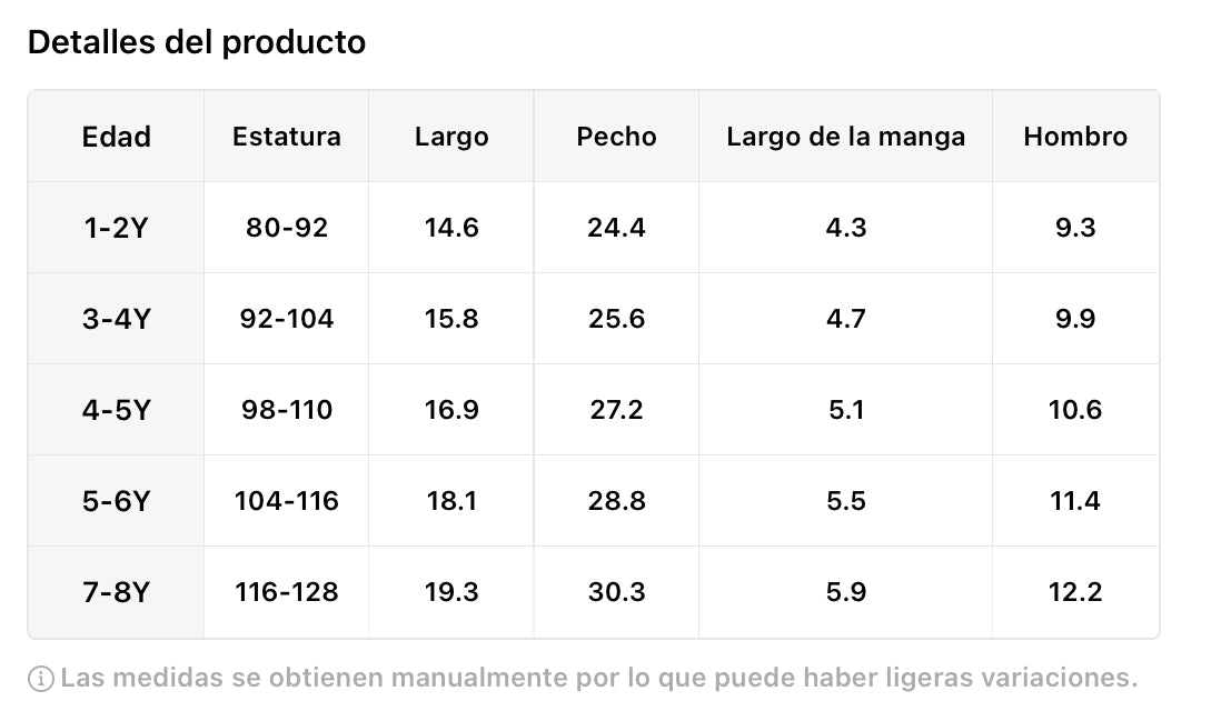 Tshirt para niños 3-4 años