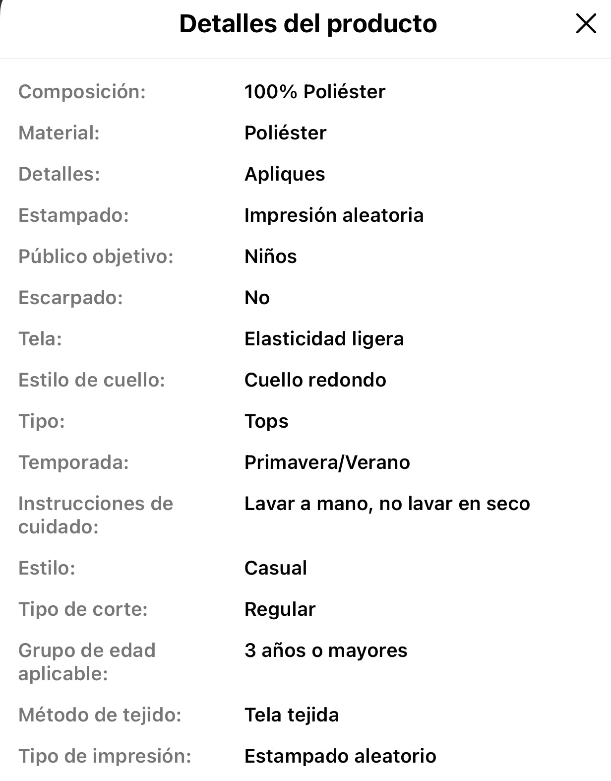 Tshirt para niños 3-4 años