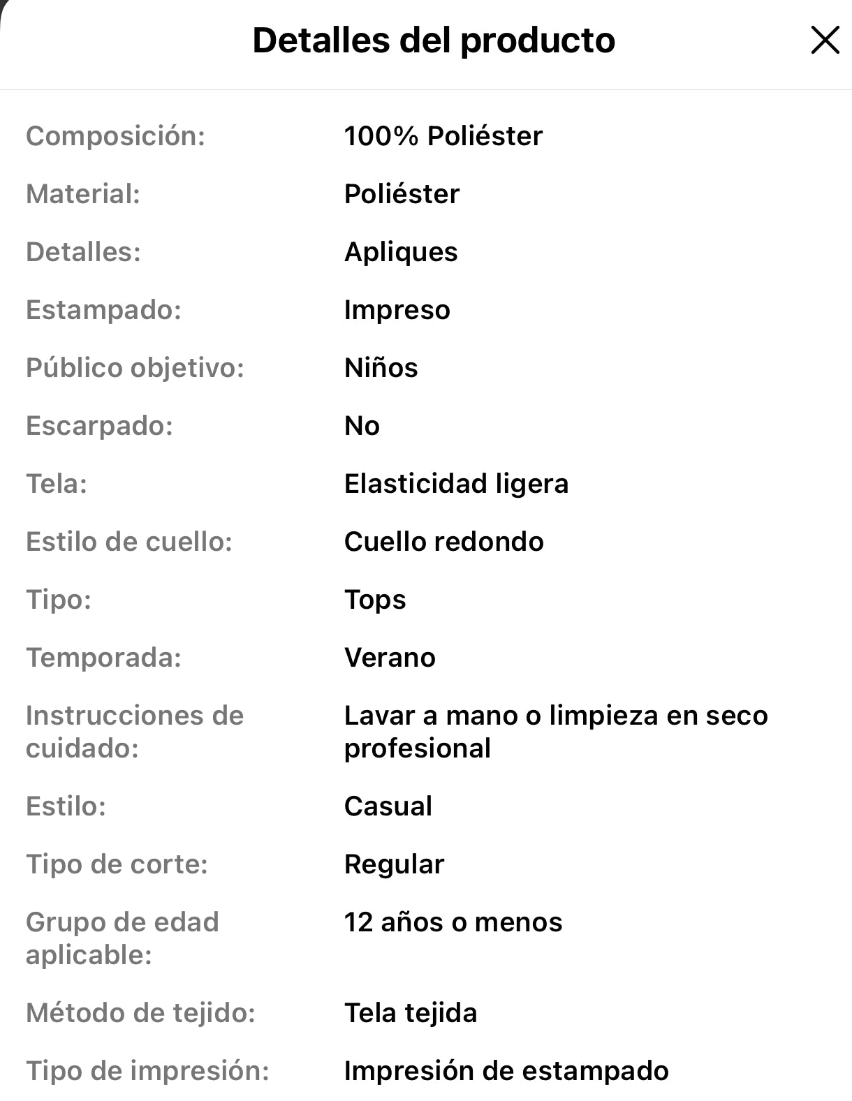 Tshirt para niños 9-10 años