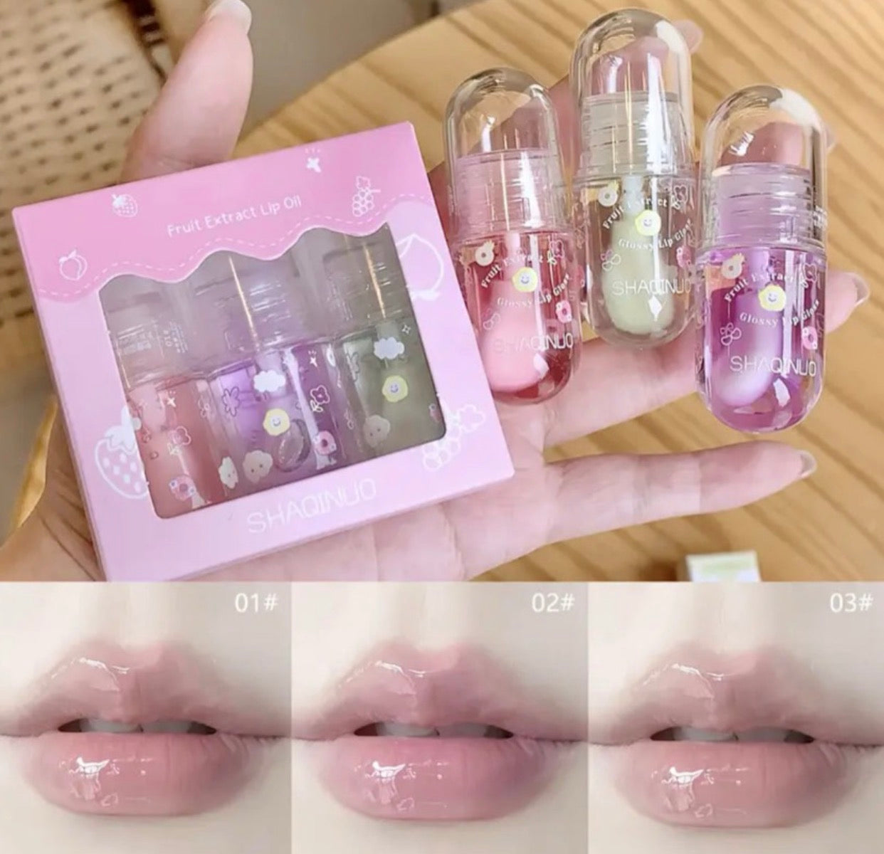 Kit 3 Mini Lip Oil