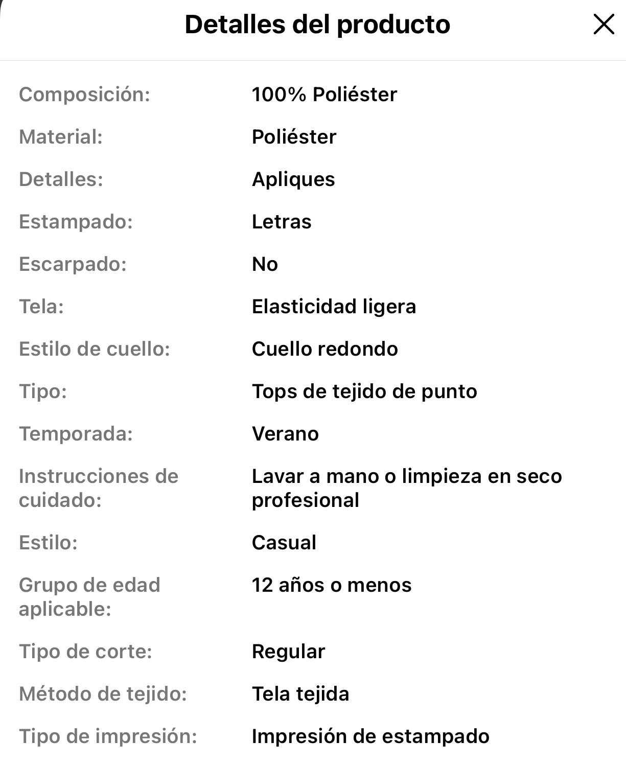 Tshirt para niñas de 7-8 años