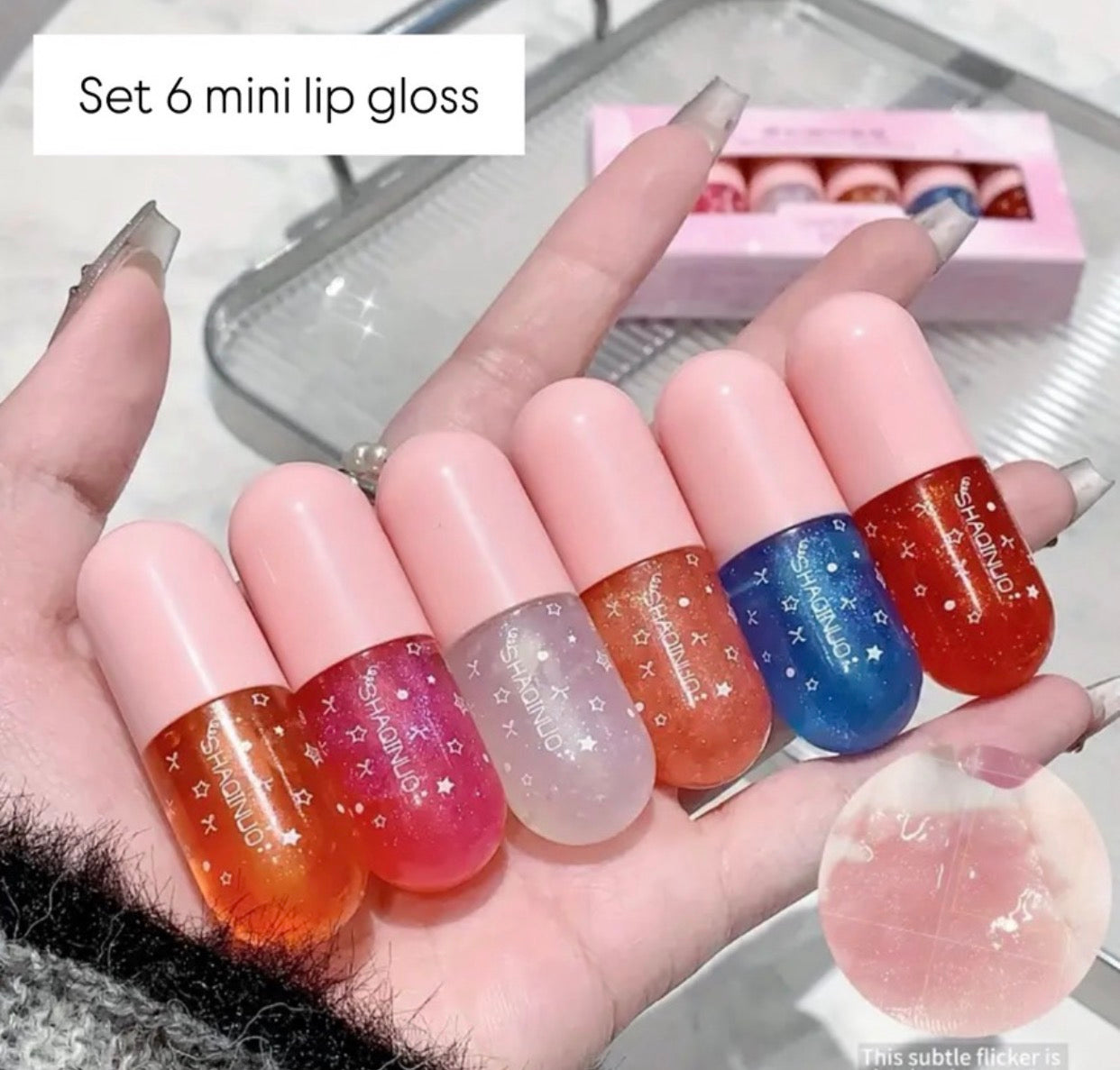 Kit 6 Mini Lip Gloss