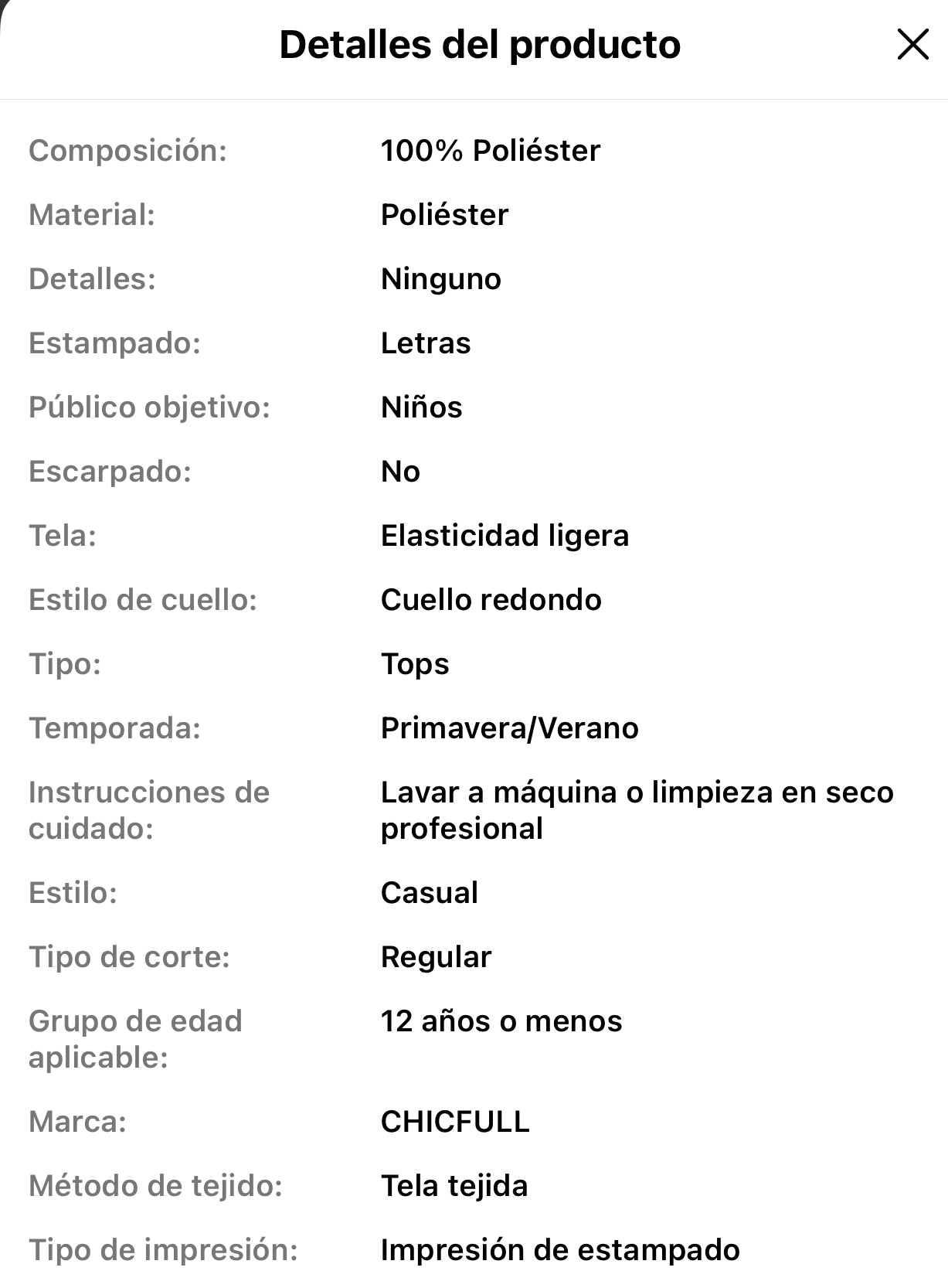 Tshirt para niños de 5-6 años