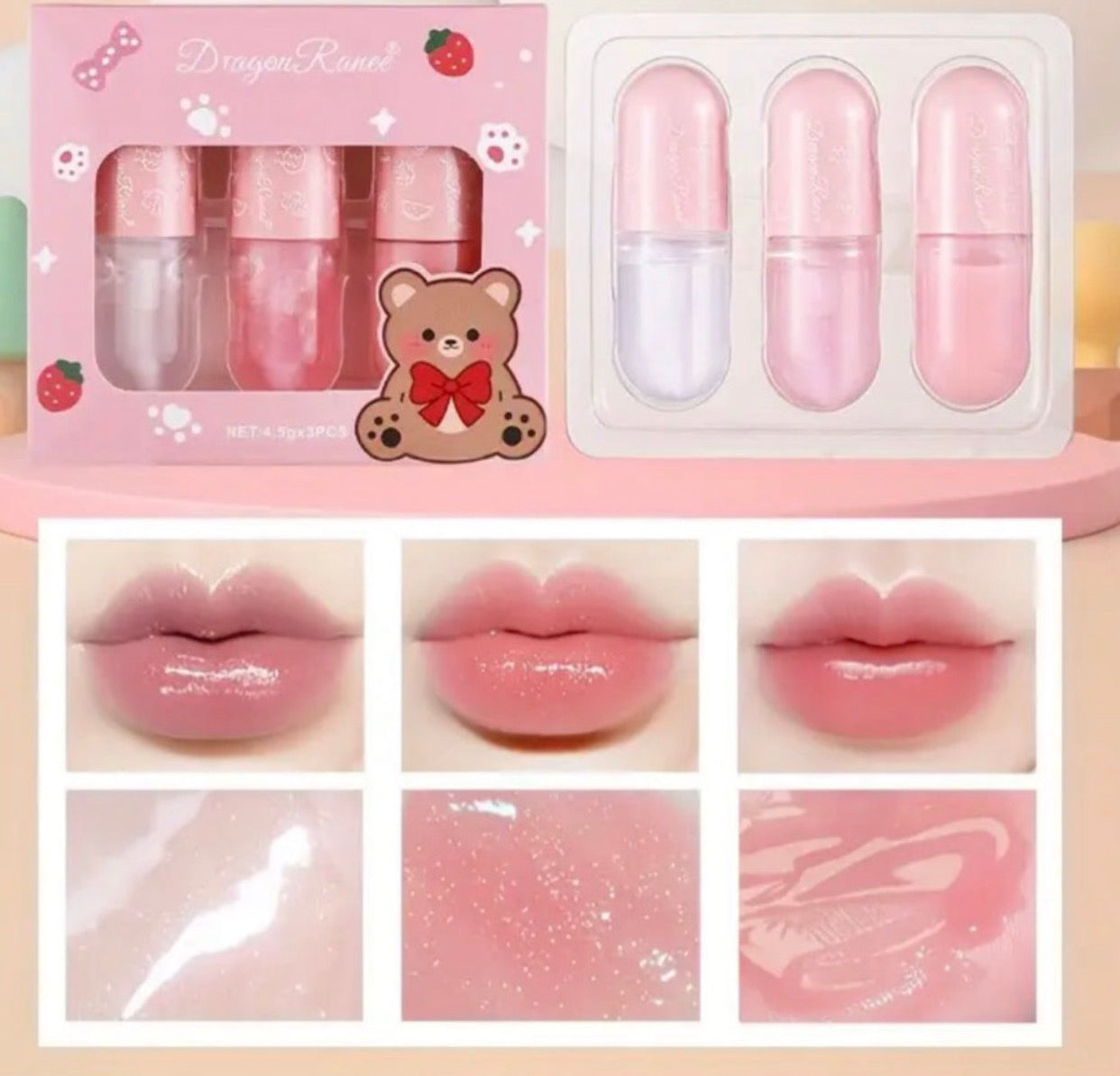 Kit 3 Mini Lip Oil