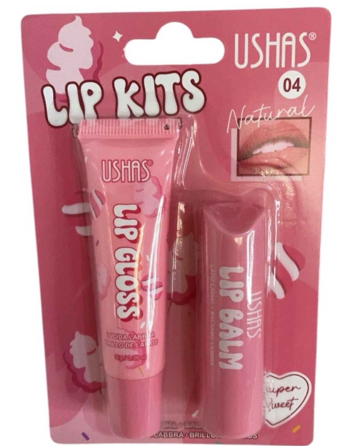 Kit Lip Gloss + Lip Balm Ushas