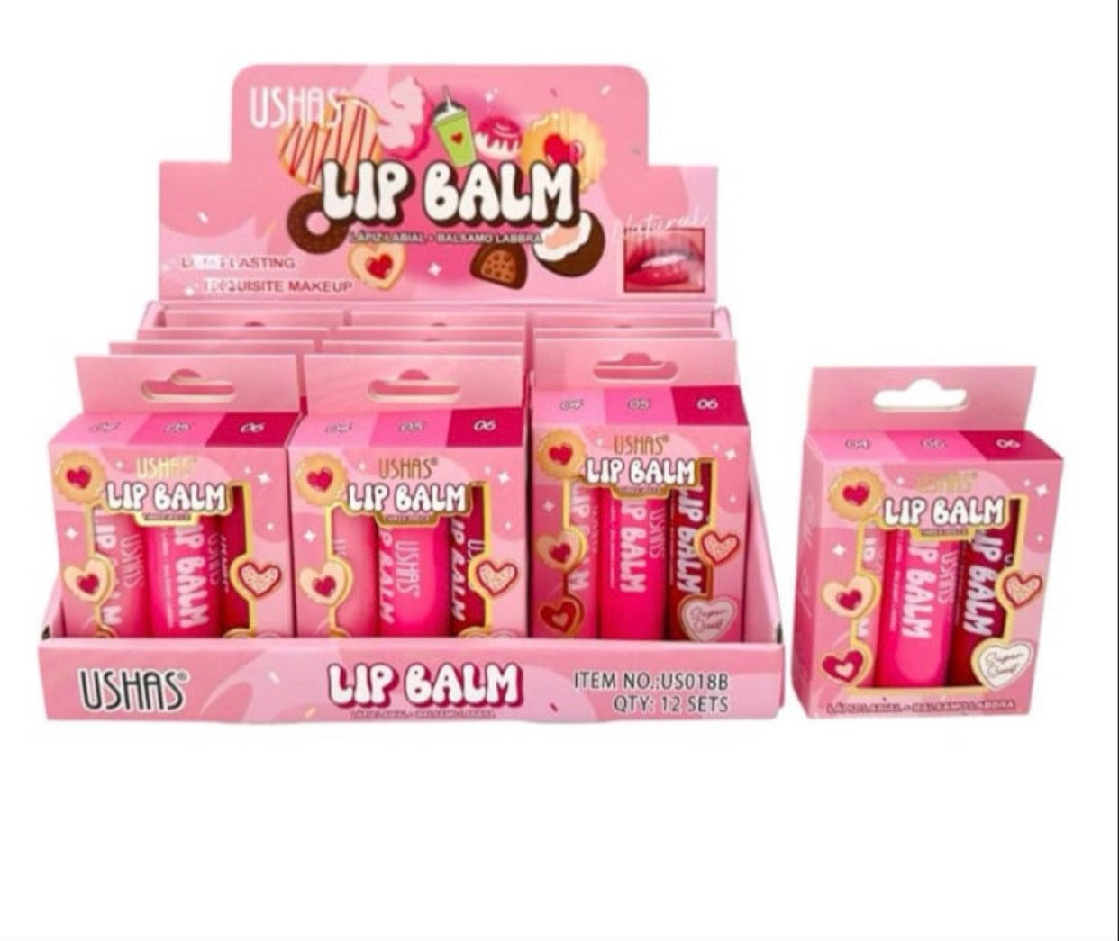 Kit 3 Bálsamos Labiales Ushas